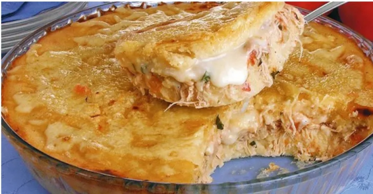 torta de mandioca com frango e Catupiry