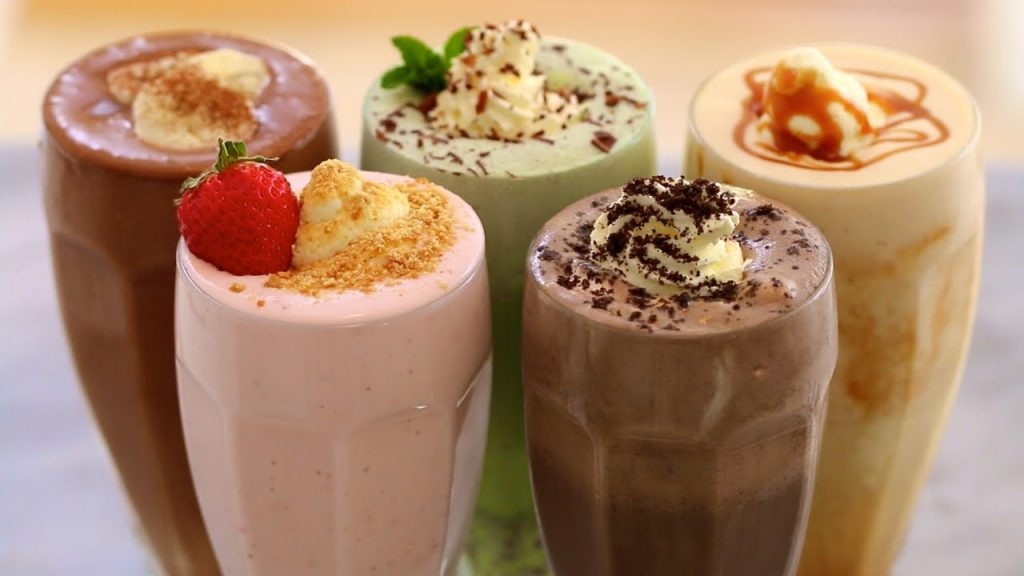 Milkshakes cremosos de liquidificador