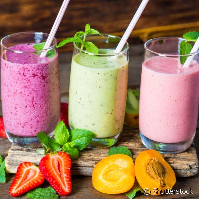 Smoothies de frutas de liquidificador