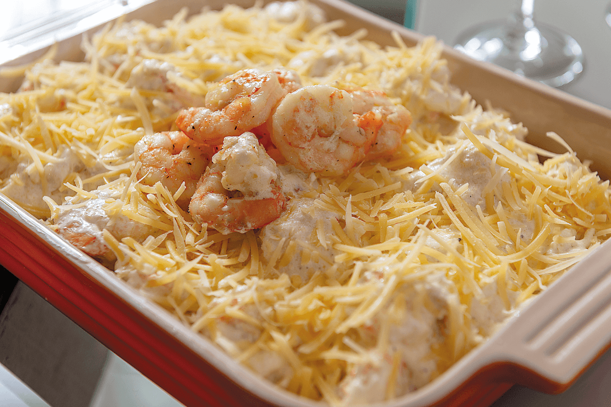 Fettuccine Alfredo com Camarão