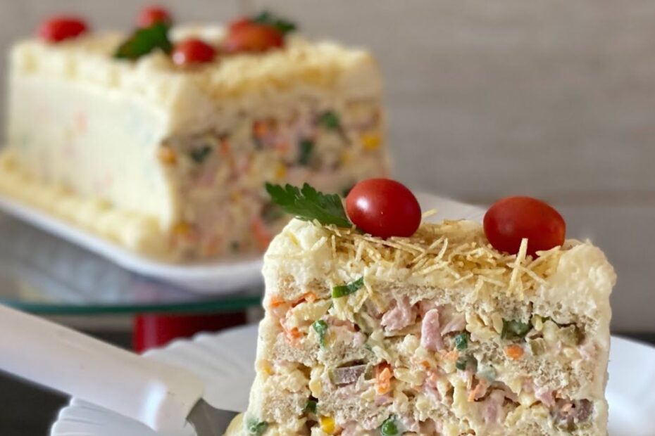 Torta Fria de Frios Feita com Pão de Forma