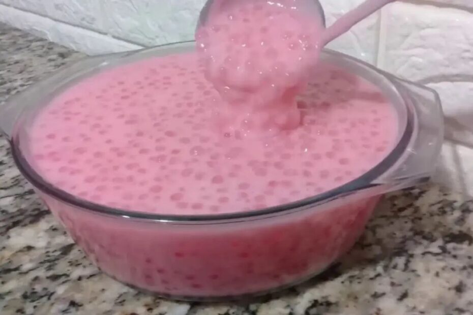 sagu-mousse de morango